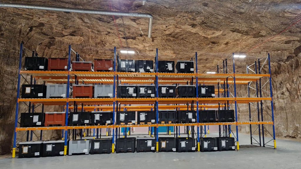 Salt mine storage area at DeepStore